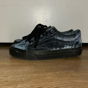 Blue Crushed Velvet Vans